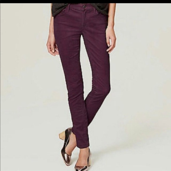 LOFT Pants - Ann Taylor Loft Super Skinny Burgundy Corduroys